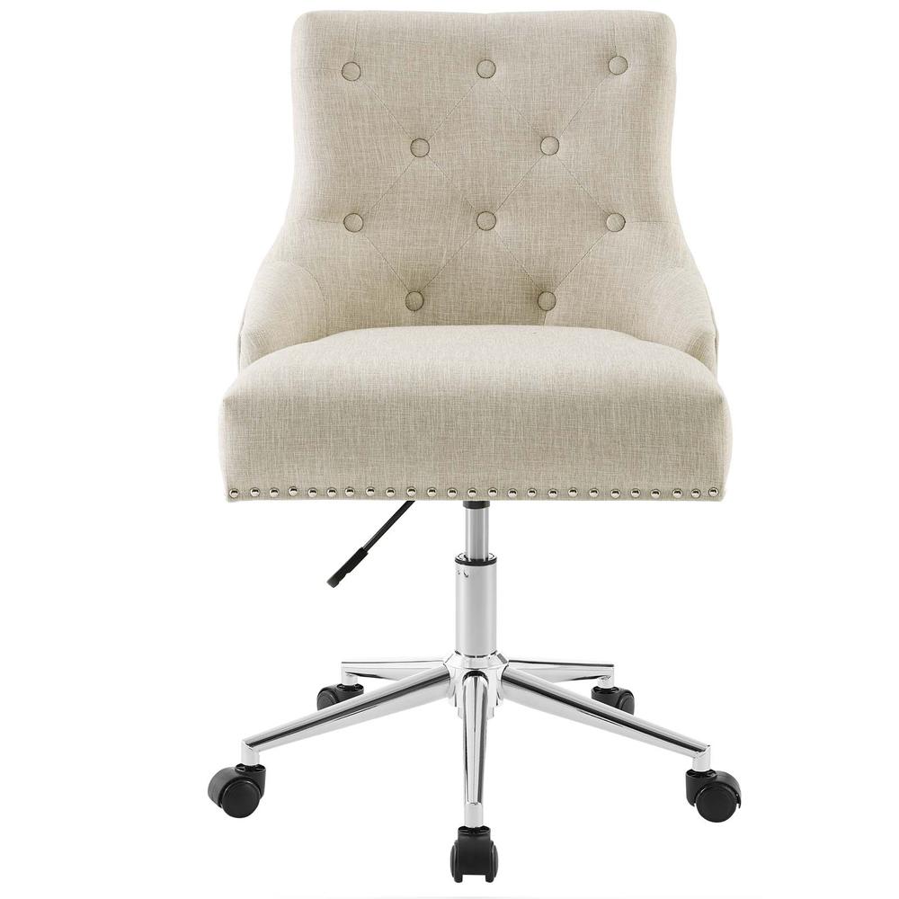 Regent Tufted Button Swivel Upholstered Fabric Office Chair - Beige EEI-3609-BEI. Picture 4