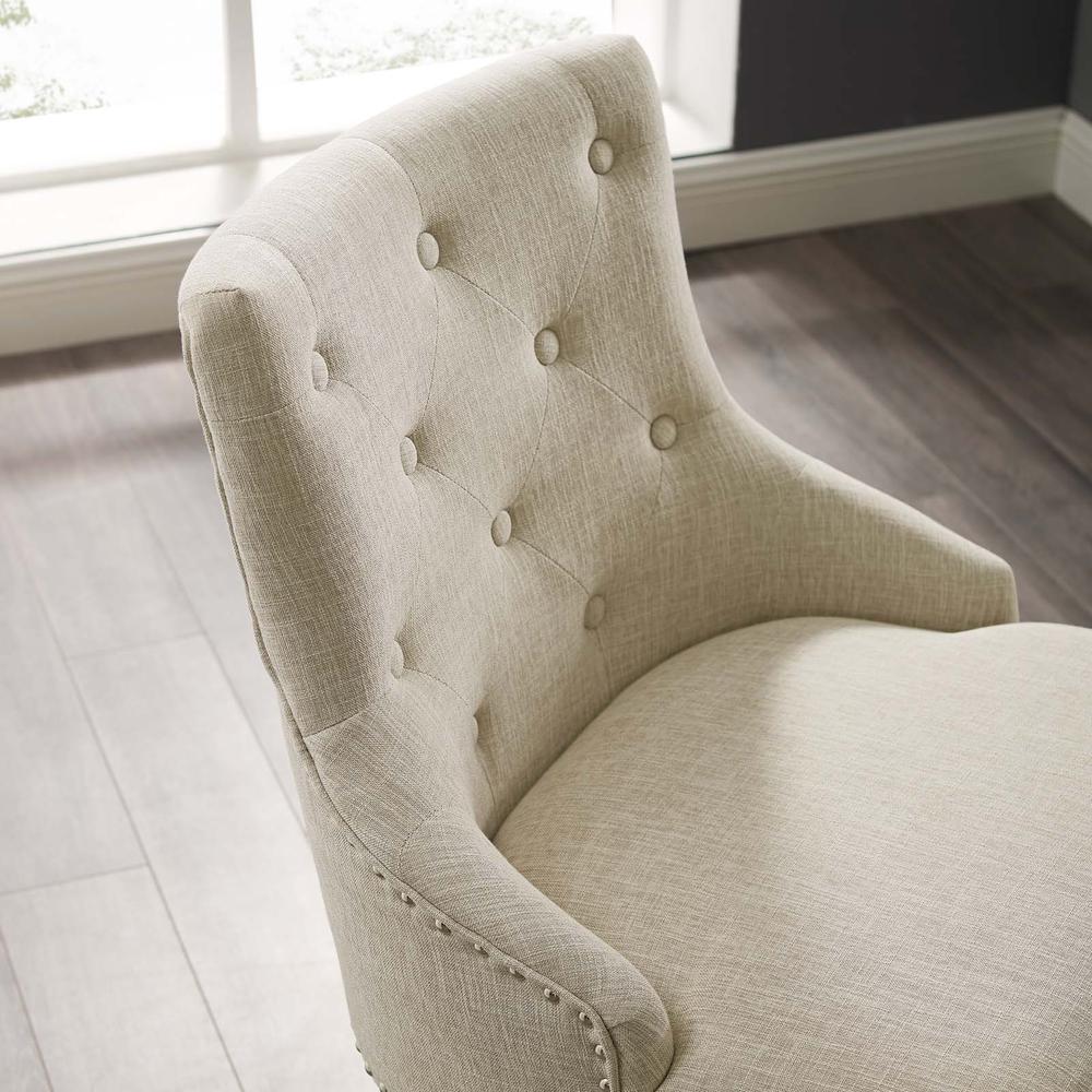 Regent Tufted Button Swivel Upholstered Fabric Office Chair - Beige EEI-3609-BEI. Picture 6