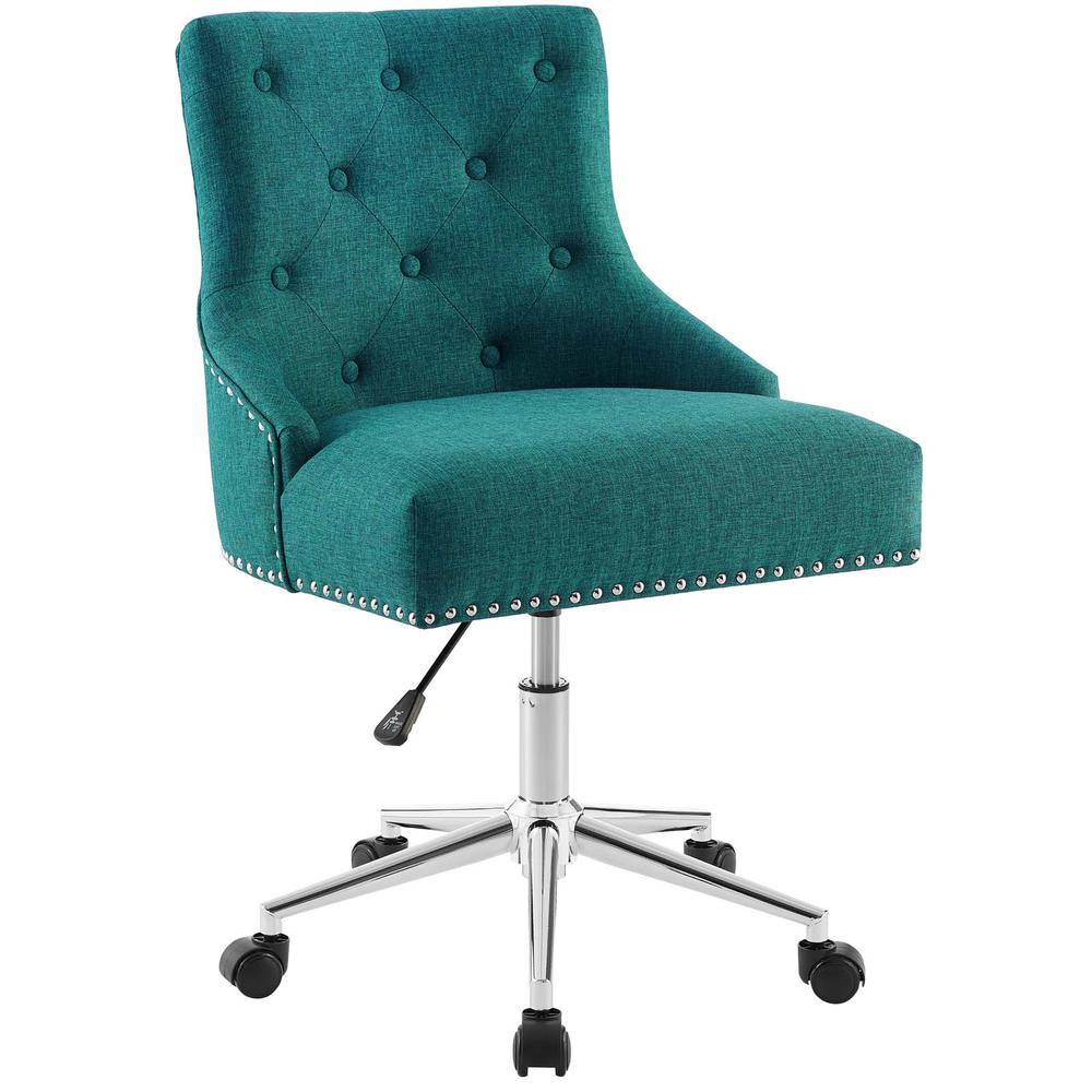 Regent Tufted Button Swivel Upholstered Fabric Office Chair - Teal EEI-3609-TEA. Picture 1