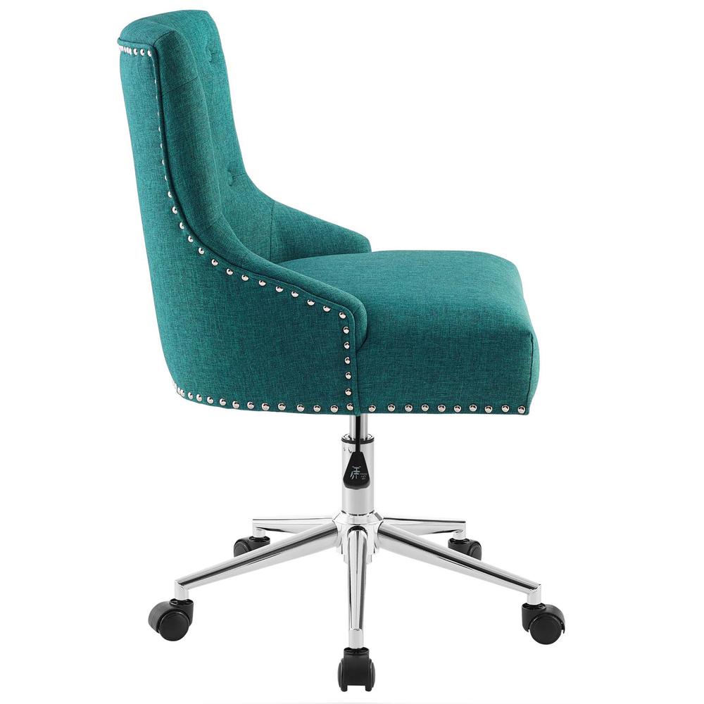 Regent Tufted Button Swivel Upholstered Fabric Office Chair - Teal EEI-3609-TEA. Picture 2