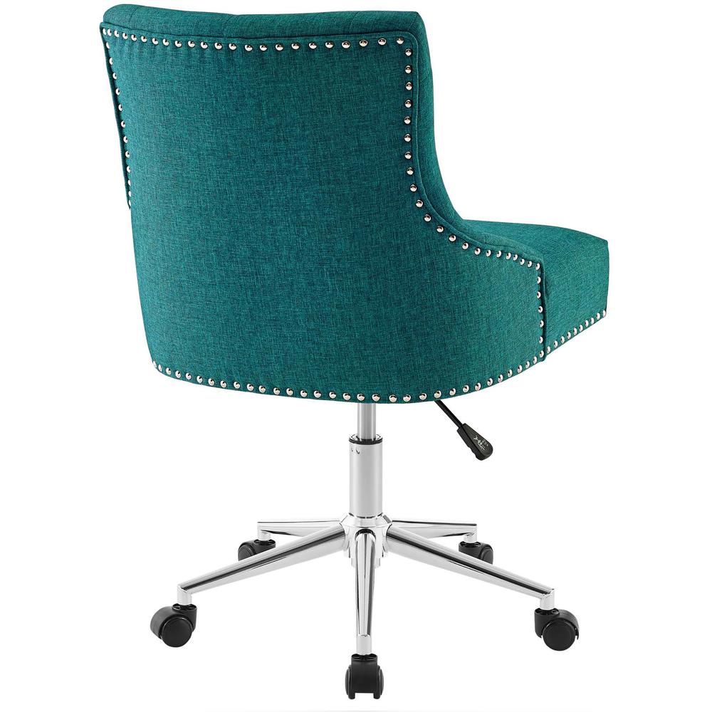 Regent Tufted Button Swivel Upholstered Fabric Office Chair - Teal EEI-3609-TEA. Picture 3
