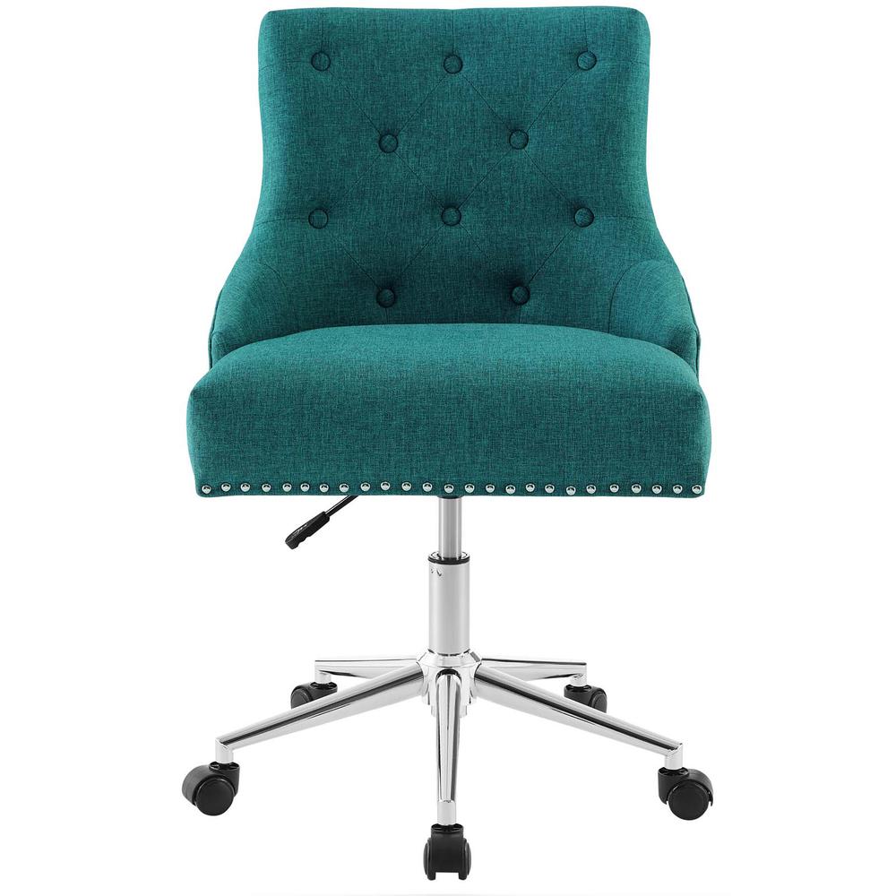 Regent Tufted Button Swivel Upholstered Fabric Office Chair - Teal EEI-3609-TEA. Picture 4