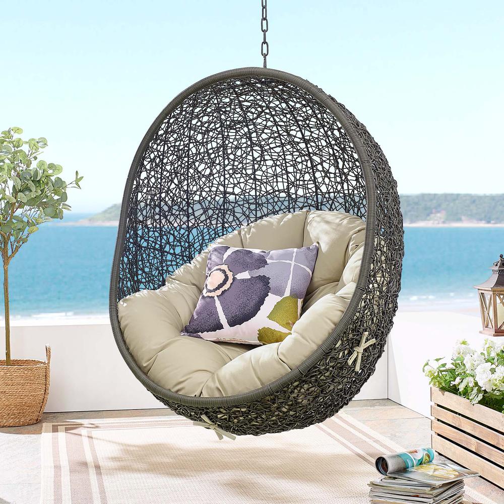 Hide Sunbrella Fabric Swing Outdoor Patio Lounge Chair Without Stand. Picture 6