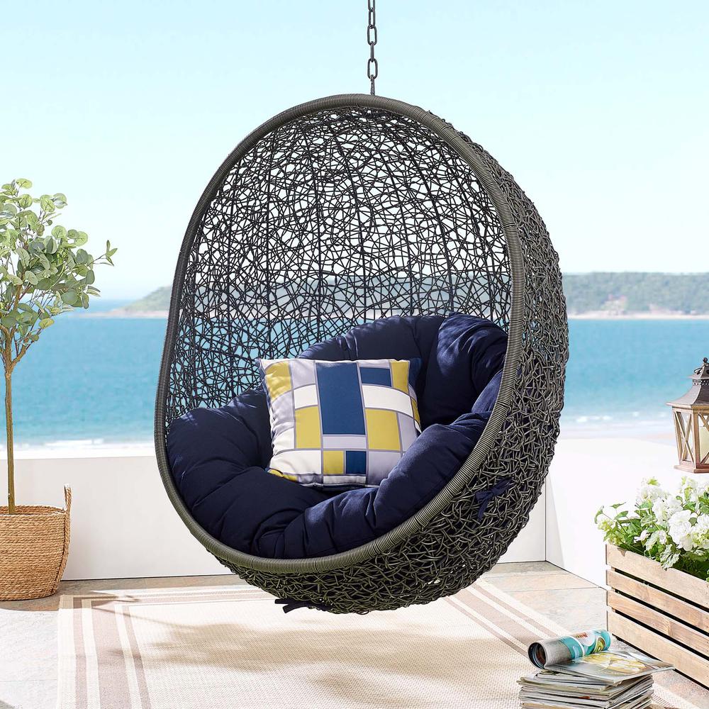 Hide Sunbrella Fabric Swing Outdoor Patio Lounge Chair Without Stand. Picture 6