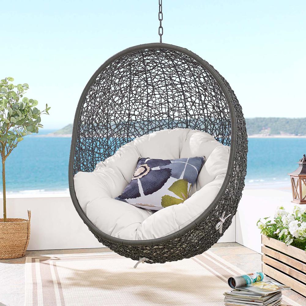 Hide Sunbrella Fabric Swing Outdoor Patio Lounge Chair Without Stand. Picture 6