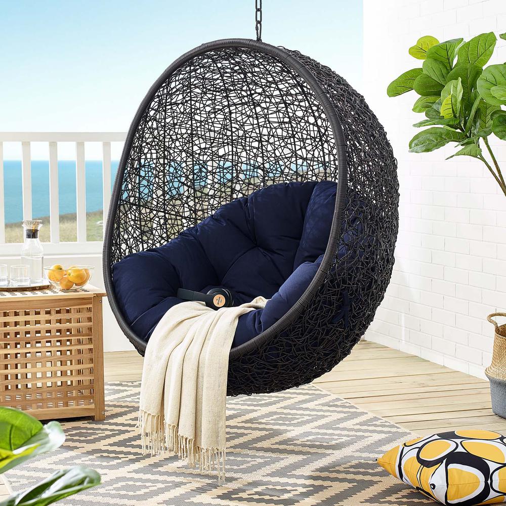 Encase Sunbrella Fabric Swing Outdoor Patio Lounge Chair Without Stand. Picture 8