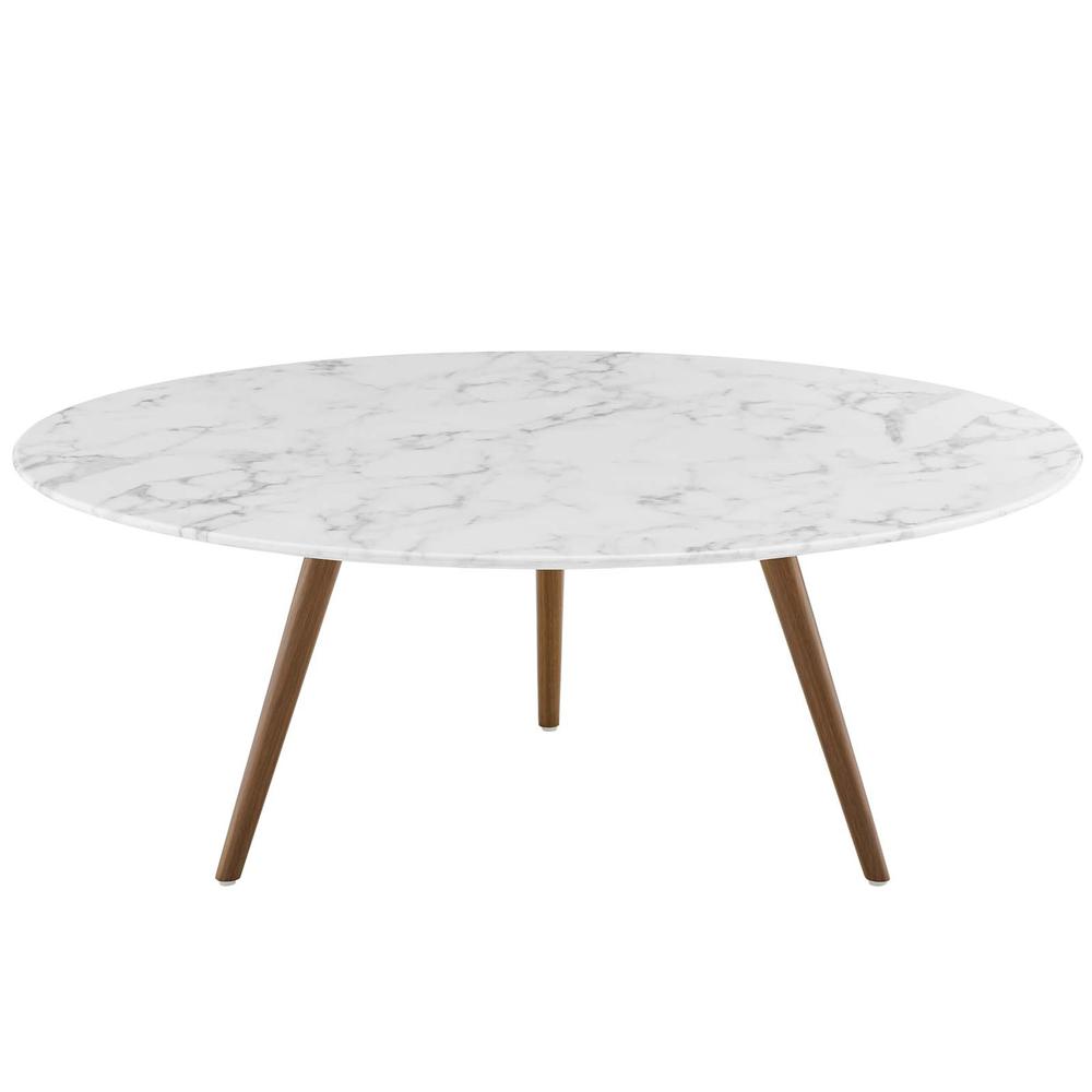 Lippa 40" Round Artificial Marble Coffee Table with Tripod Base. Picture 1