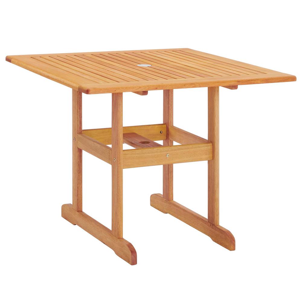 Hatteras 36" Square Outdoor Patio Eucalyptus Wood Dining Table. Picture 1