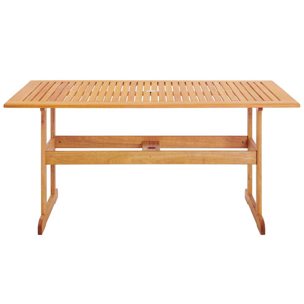 Hatteras 59" Rectangle Outdoor Patio Eucalyptus Wood Dining Table. Picture 2