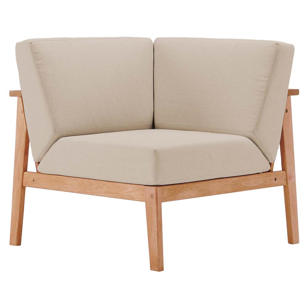 Sedona Outdoor Patio Eucalyptus Wood Sectional Sofa Corner Chair. Picture 1