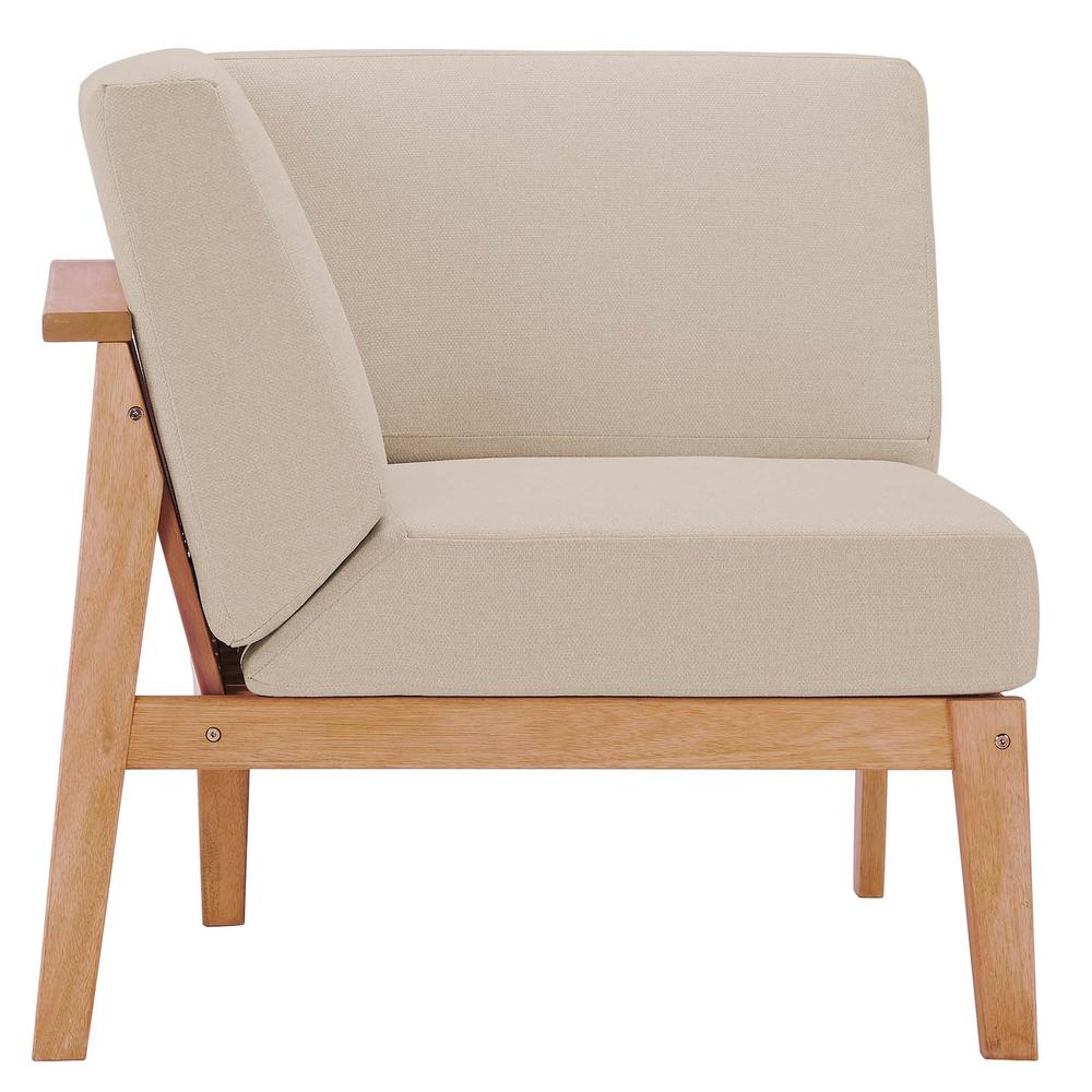 Sedona Outdoor Patio Eucalyptus Wood Sectional Sofa Corner Chair. Picture 3