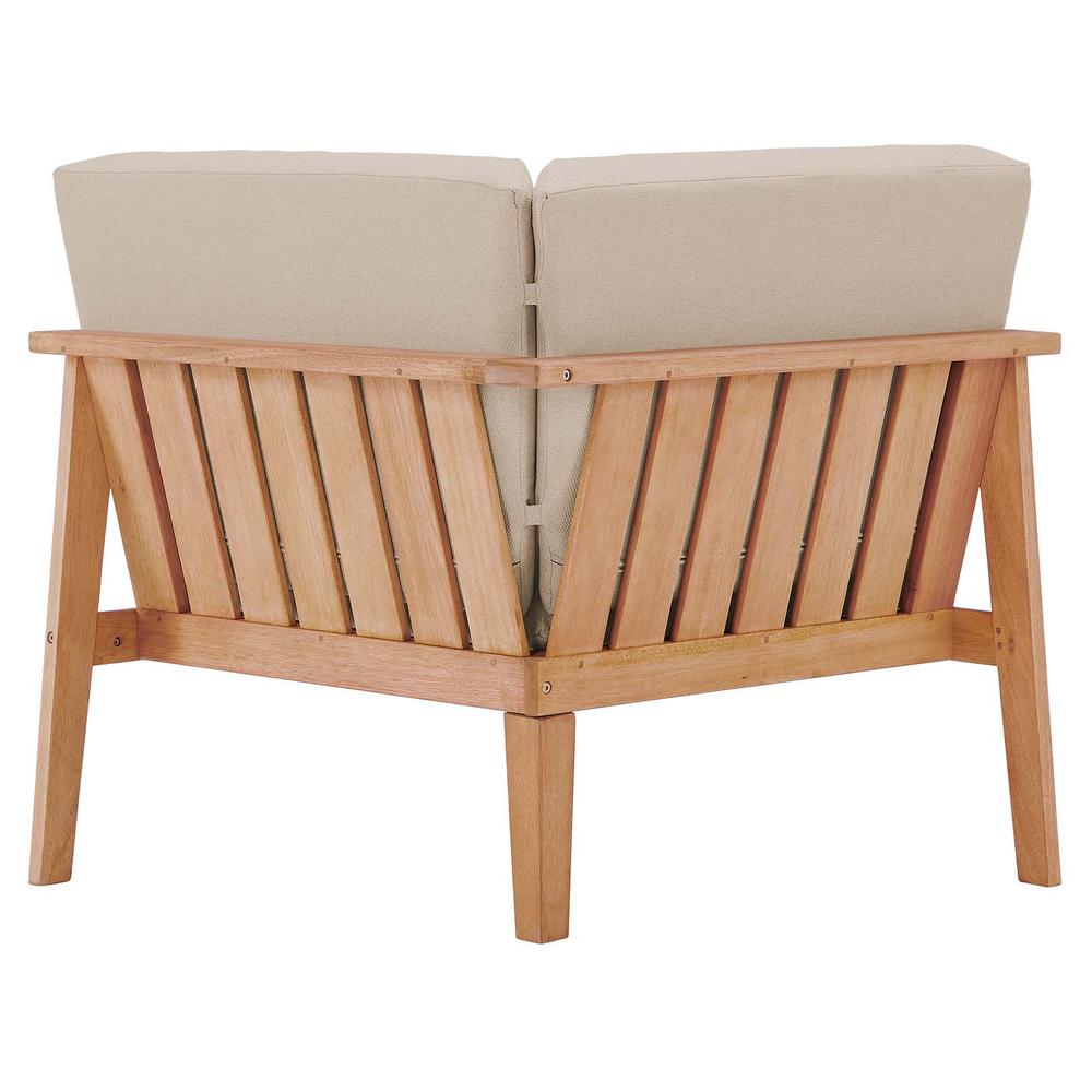 Sedona Outdoor Patio Eucalyptus Wood Sectional Sofa Corner Chair. Picture 4