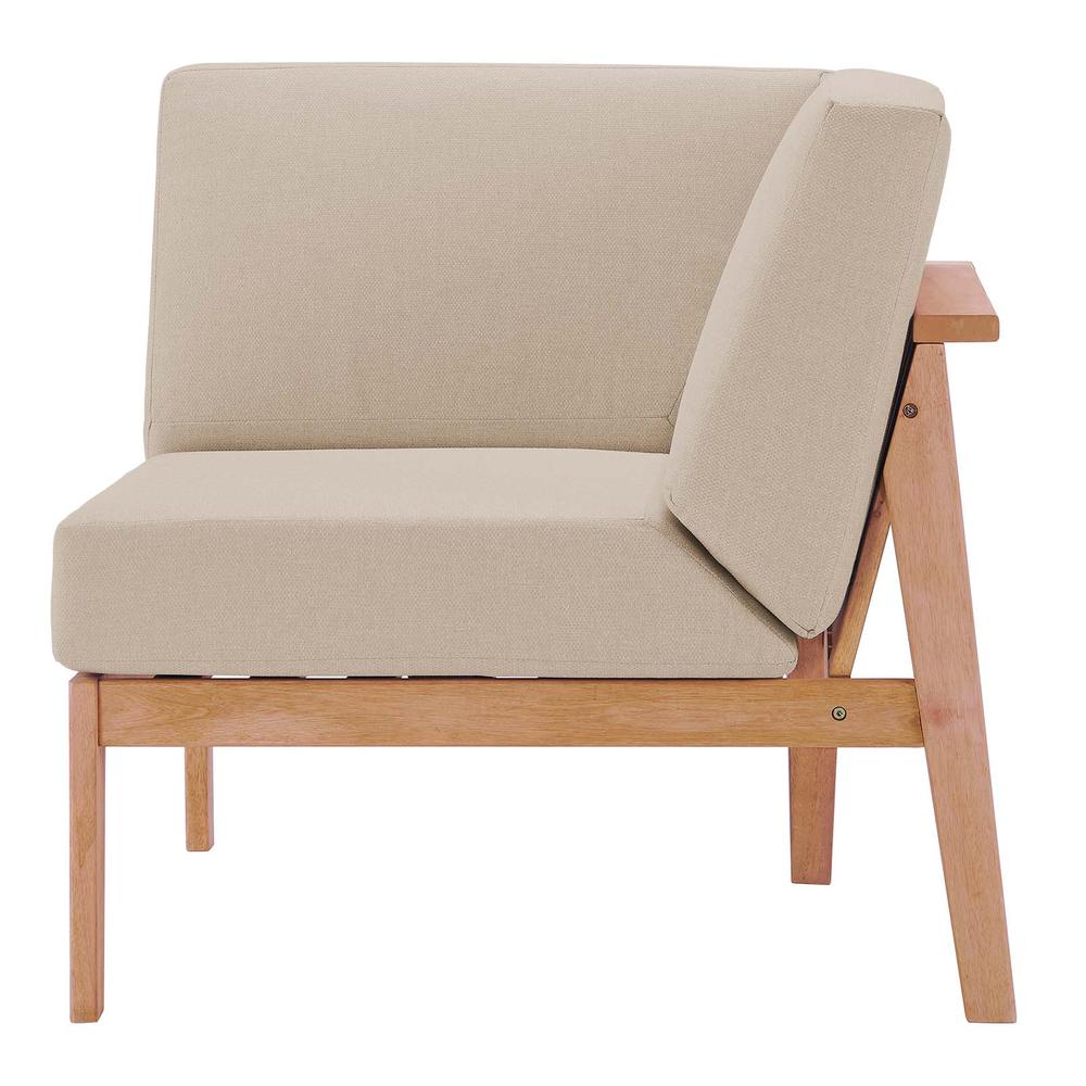Sedona Outdoor Patio Eucalyptus Wood Sectional Sofa Corner Chair. Picture 5