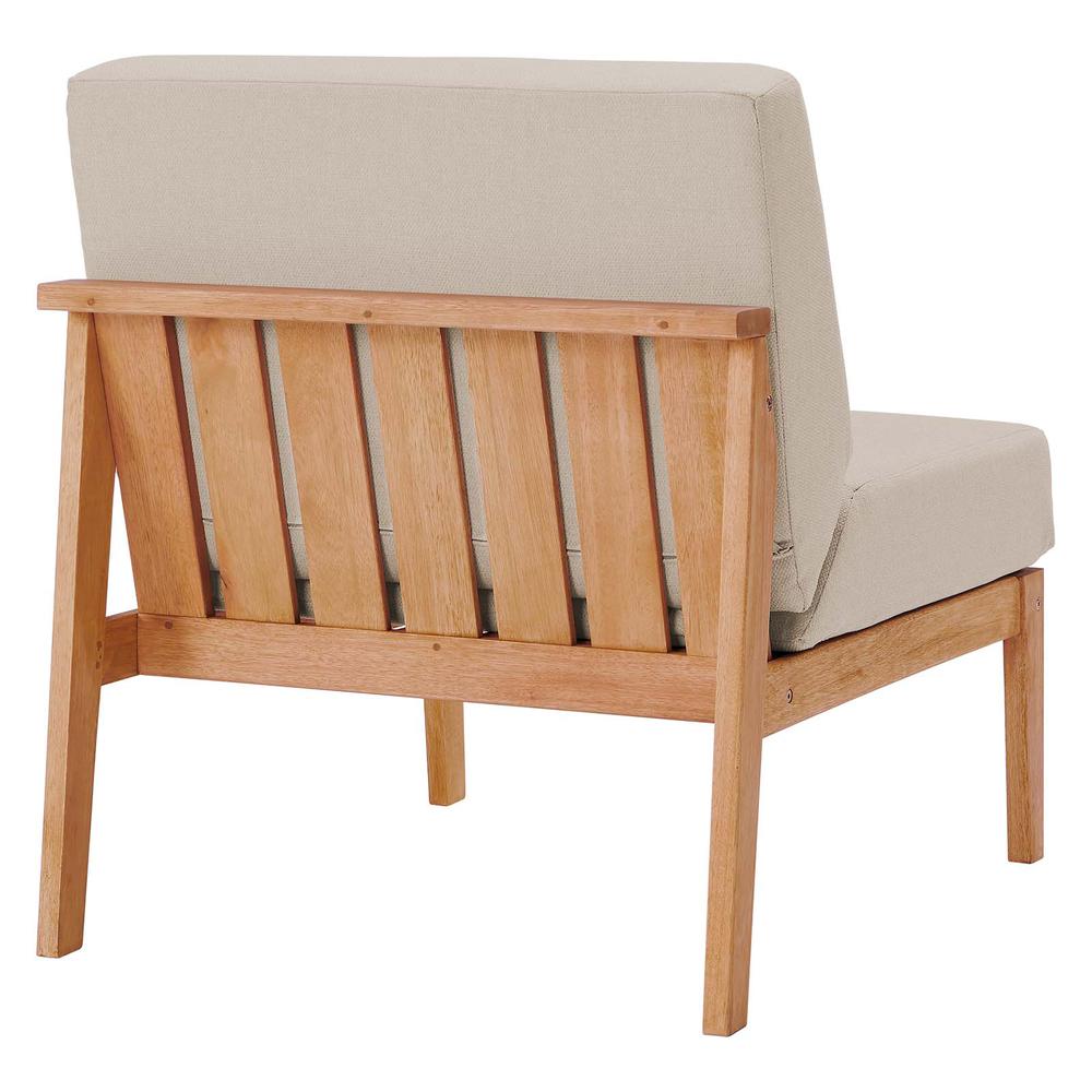 Sedona Outdoor Patio Eucalyptus Wood Sectional Sofa Armless Chair. Picture 4