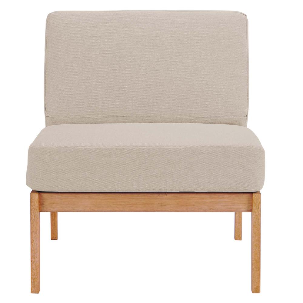 Sedona Outdoor Patio Eucalyptus Wood Sectional Sofa Armless Chair. Picture 5