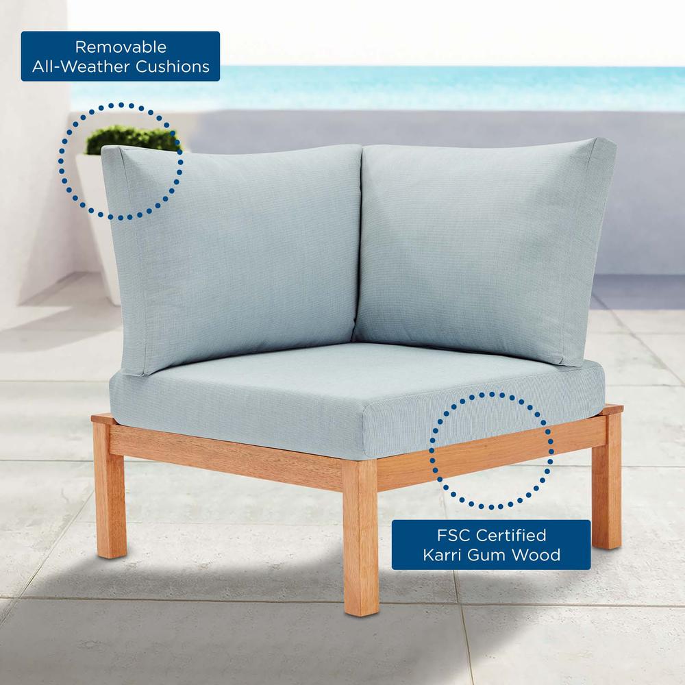 Freeport Karri Wood Sectional Sofa Outdoor Patio Corner Chair. Picture 8