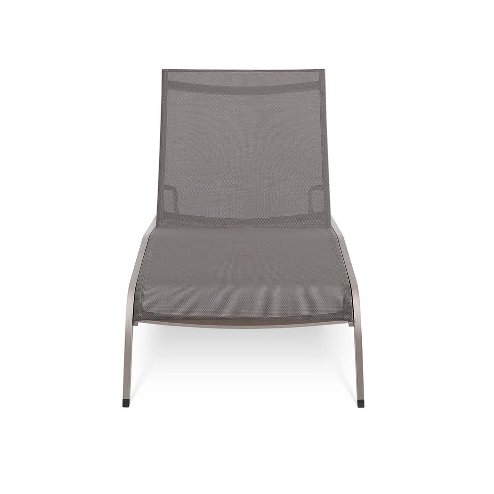 Savannah Mesh Chaise Outdoor Patio Aluminum Lounge Chair. Picture 4