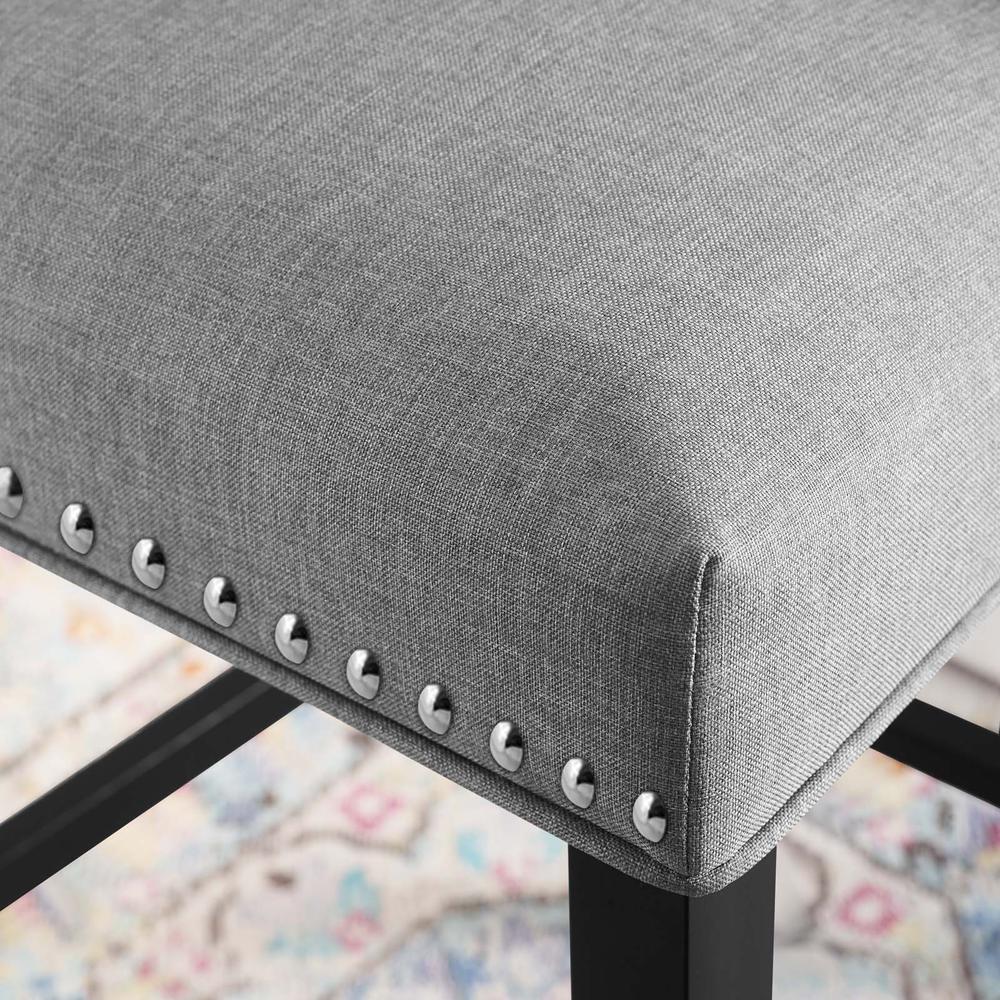Baron Upholstered Fabric Bar Stool - Light Gray EEI-3737-LGR. Picture 6