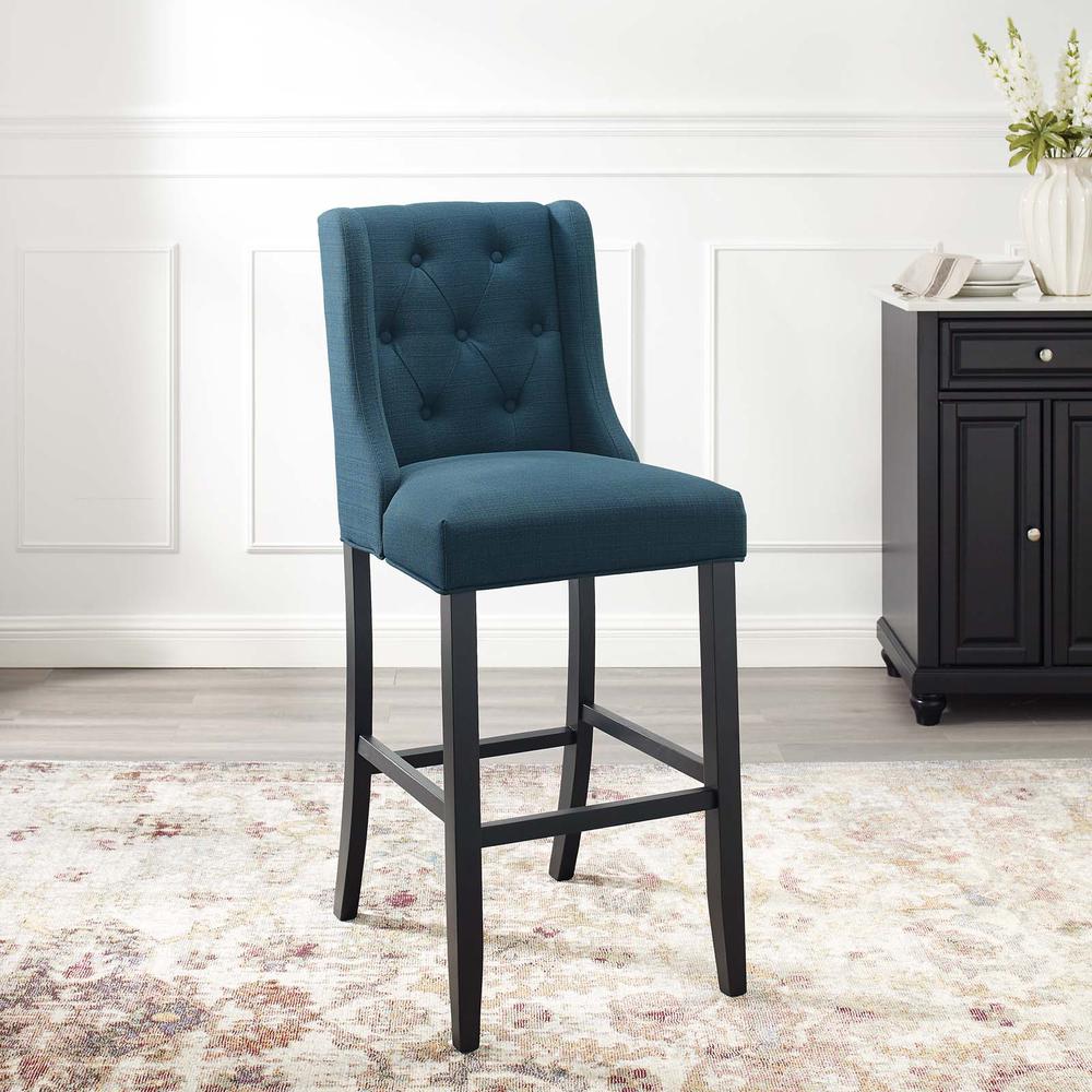 Baronet Tufted Button Upholstered Fabric Bar Stool - Azure EEI-3741-AZU. Picture 7