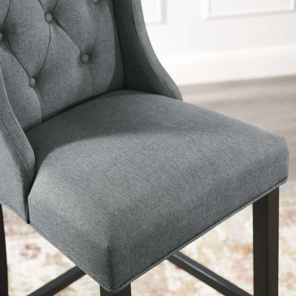 Baronet Tufted Button Upholstered Fabric Bar Stool. Picture 6
