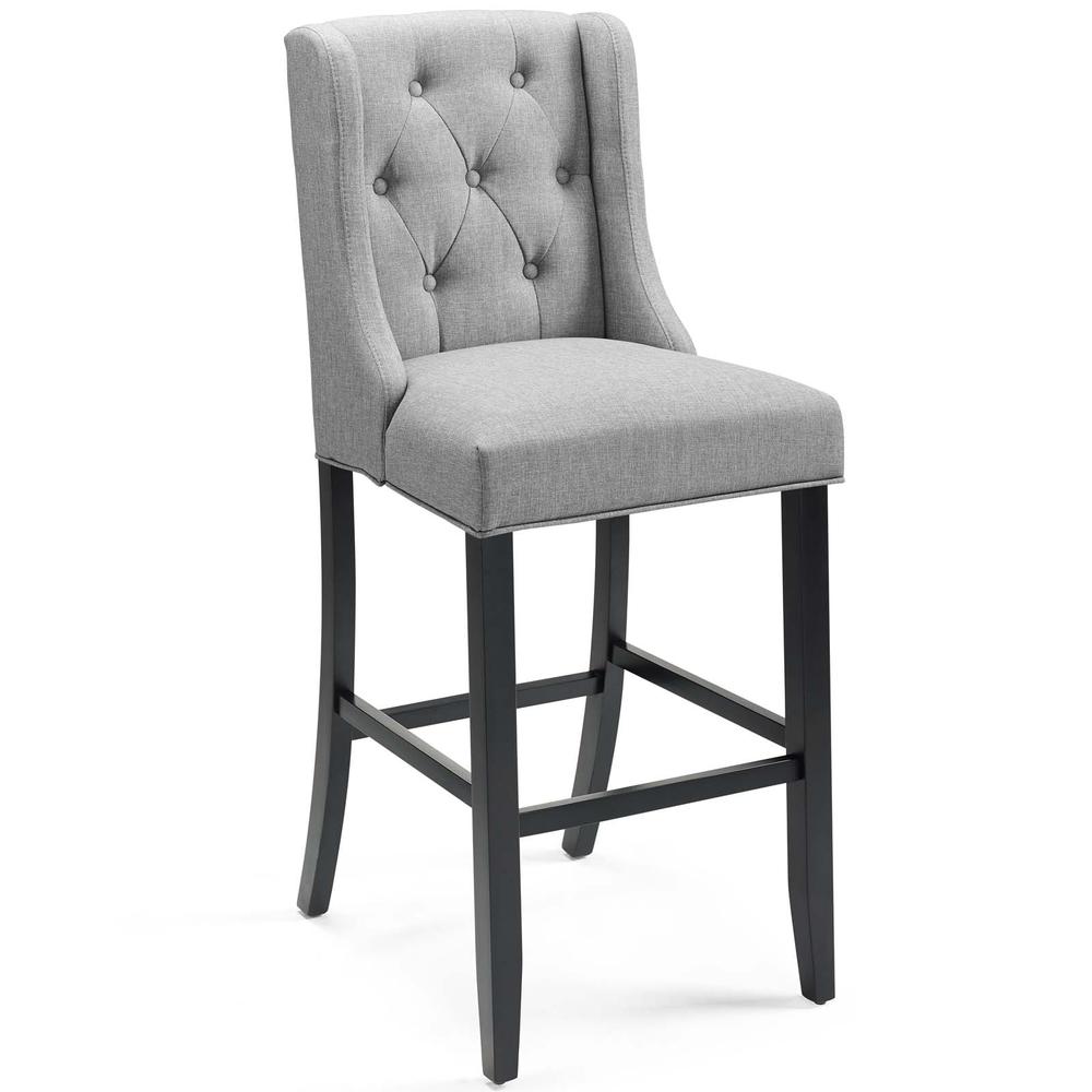 Baronet Tufted Button Upholstered Fabric Bar Stool - Light Gray EEI-3741-LGR. The main picture.