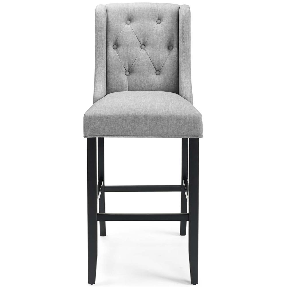 Baronet Tufted Button Upholstered Fabric Bar Stool - Light Gray EEI-3741-LGR. Picture 4