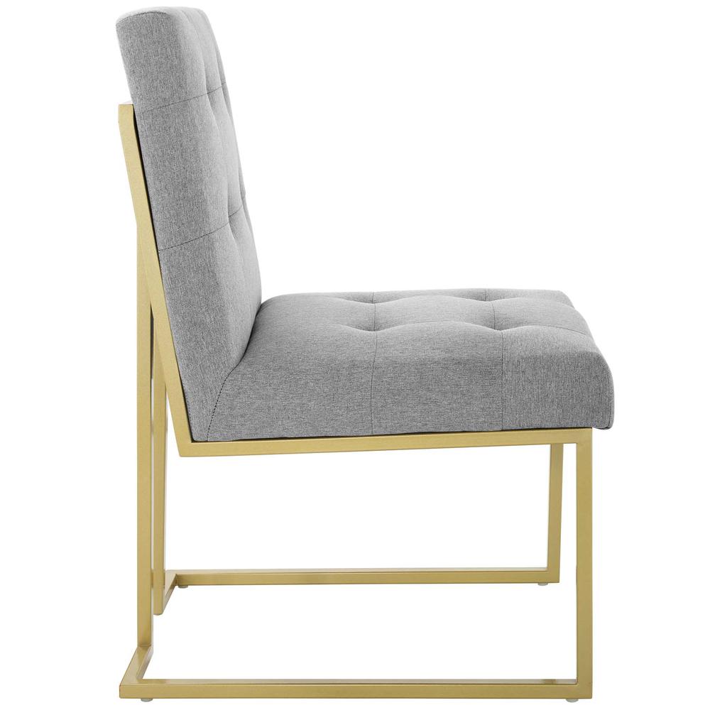 Privy Gold Stainless Steel Upholstered Fabric Dining Accent Chair. Picture 2