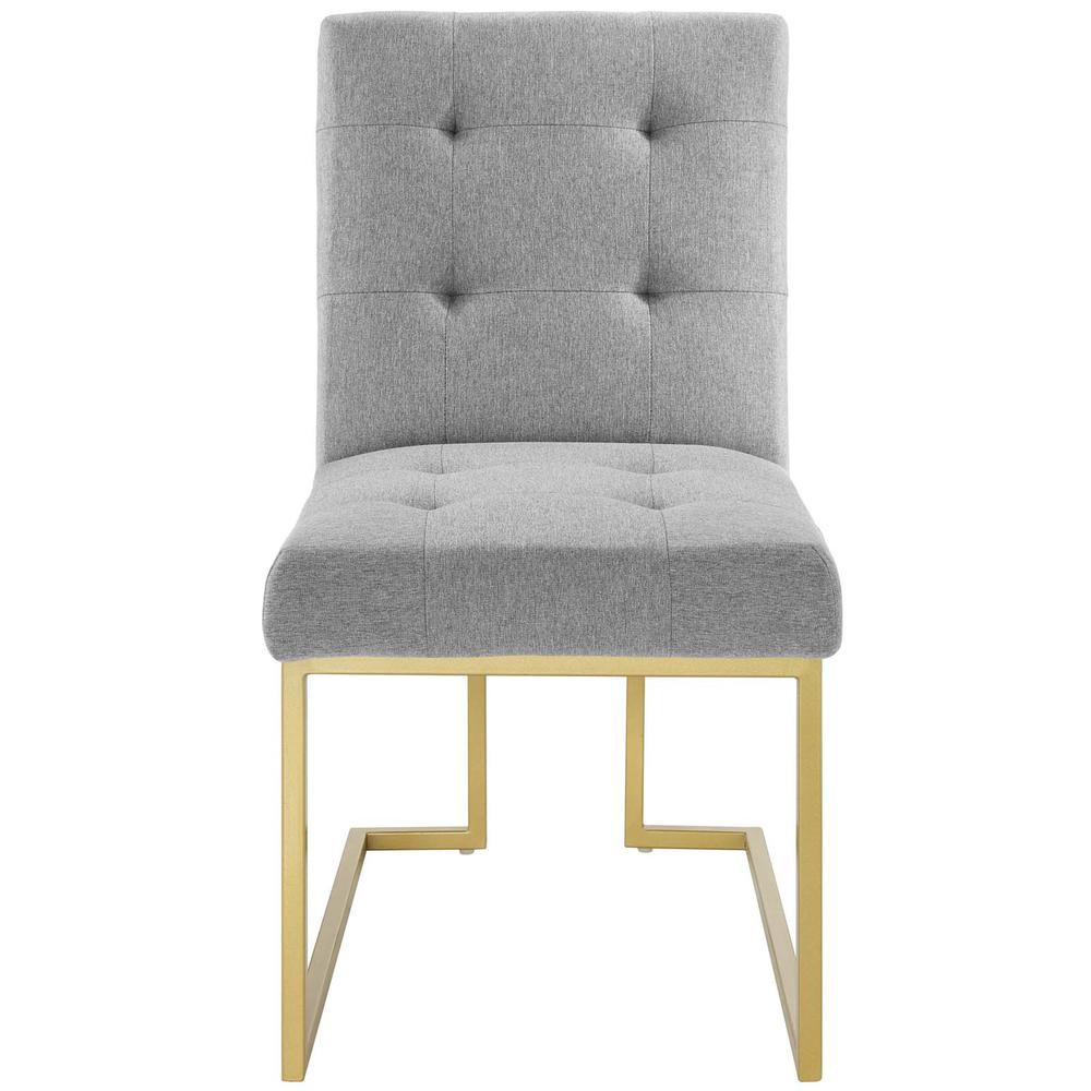 Privy Gold Stainless Steel Upholstered Fabric Dining Accent Chair. Picture 4