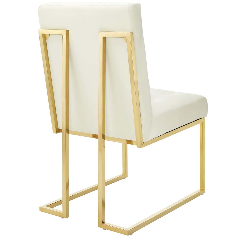 Privy Gold Stainless Steel Performance Velvet Dining Chair. Picture 3