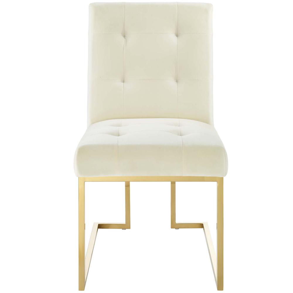 Privy Gold Stainless Steel Performance Velvet Dining Chair. Picture 4