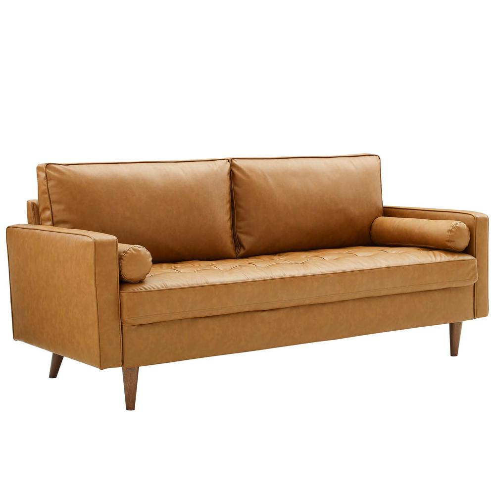 Valour Upholstered Faux Leather Sofa. Picture 1