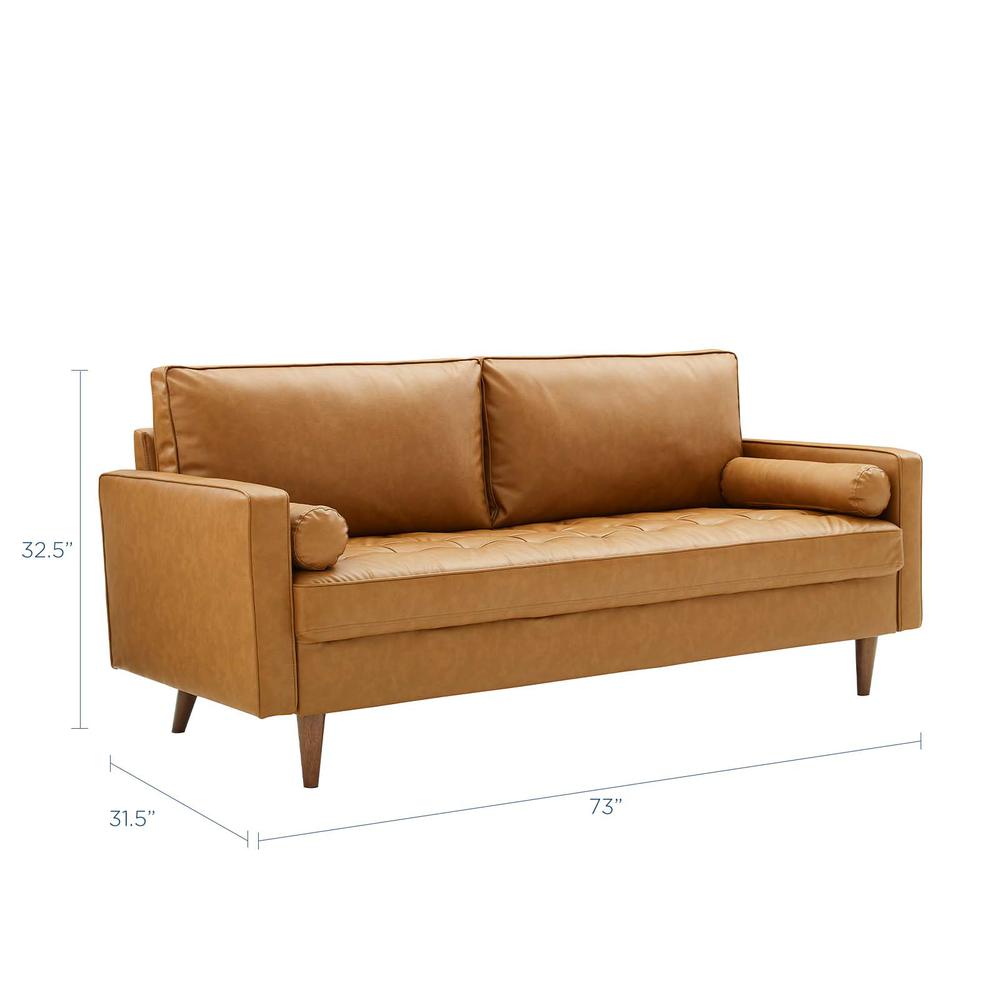 Valour Upholstered Faux Leather Sofa. Picture 2