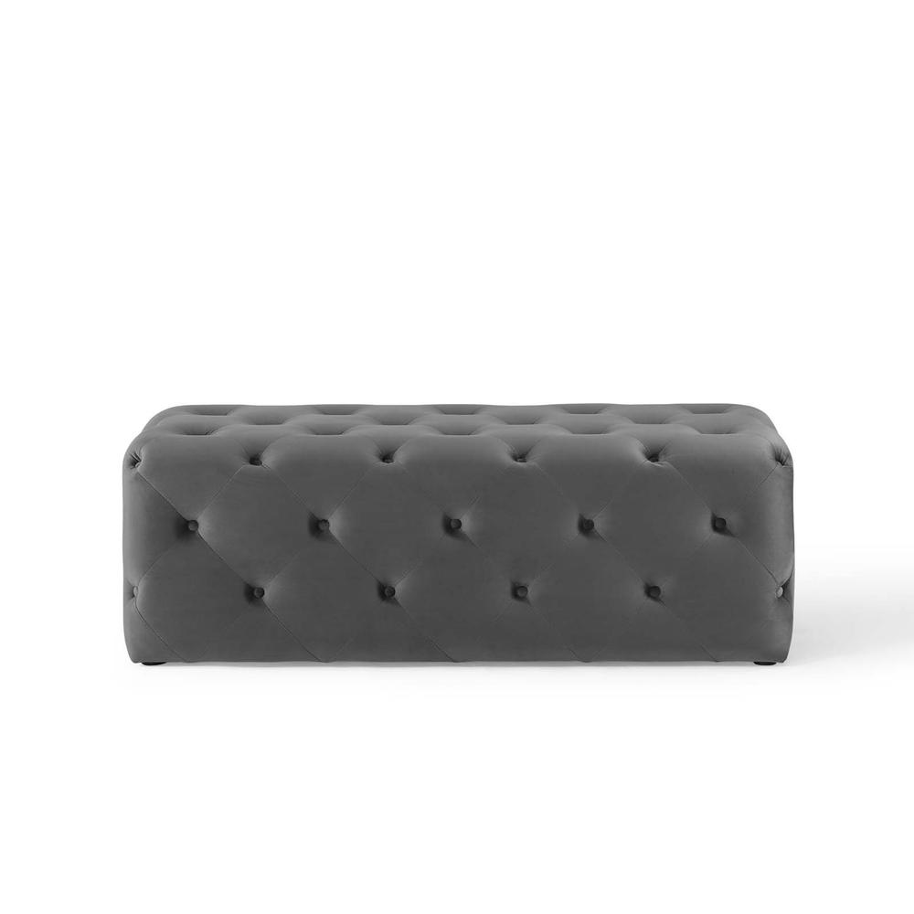 Amour 48" Tufted Button Entryway Performance Velvet Bench. Picture 4