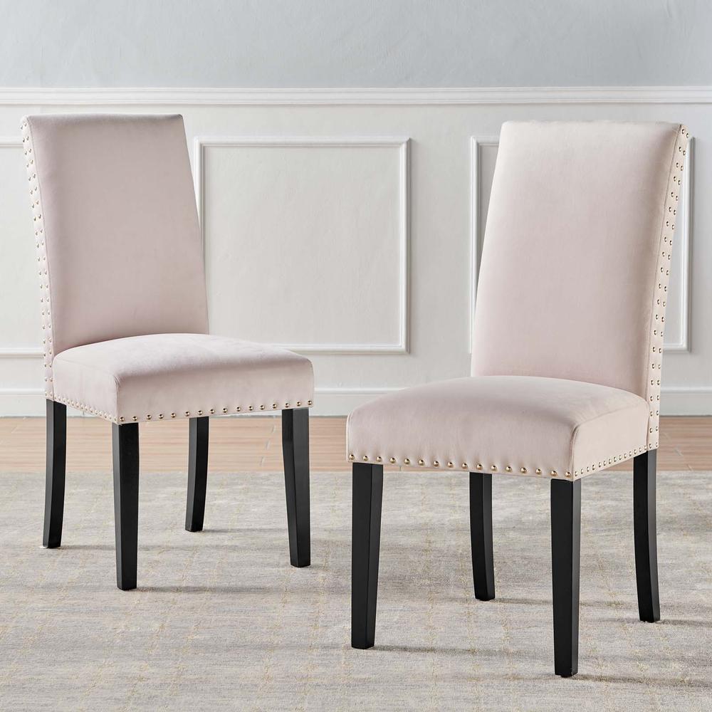Parcel Performance Velvet Dining Side Chairs - Set of 2 - Pink EEI-3779-PNK. Picture 9