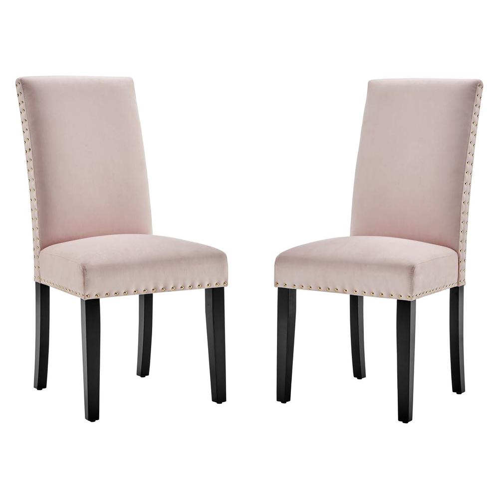 Parcel Performance Velvet Dining Side Chairs - Set of 2 - Pink EEI-3779-PNK. Picture 1