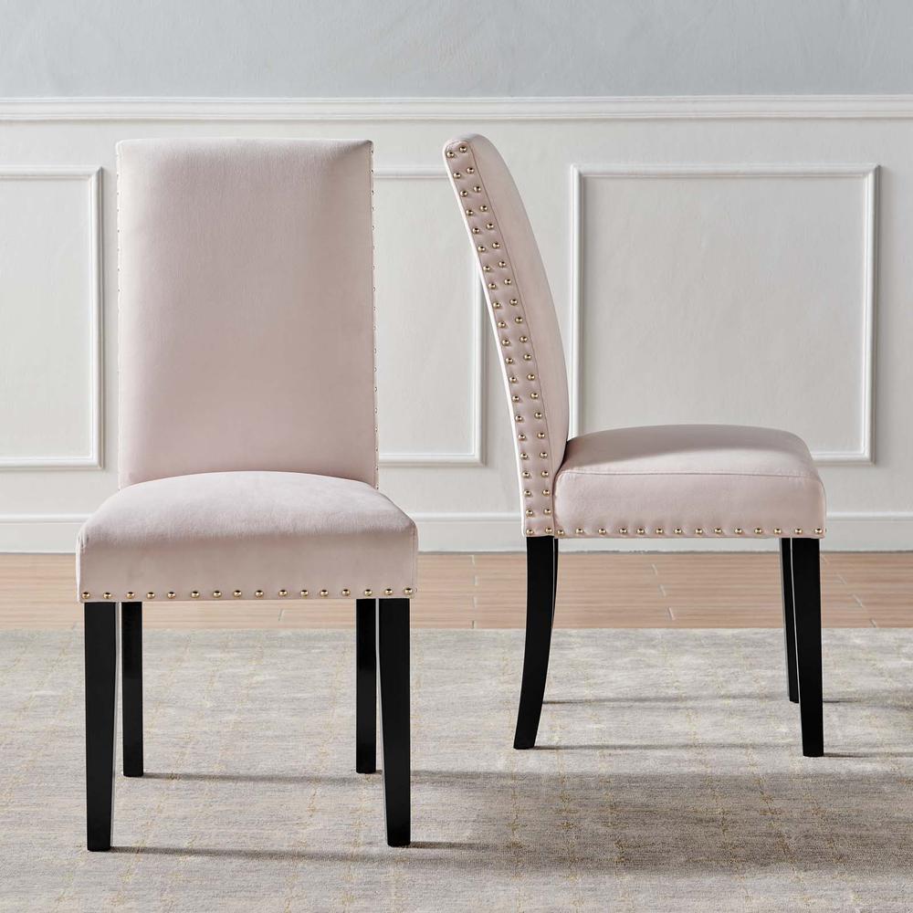 Parcel Performance Velvet Dining Side Chairs - Set of 2 - Pink EEI-3779-PNK. Picture 8