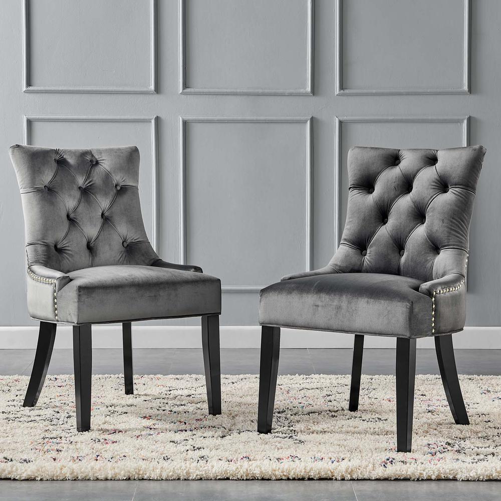 Regent Tufted Performance Velvet Dining Side Chairs - Set of 2. Picture 9