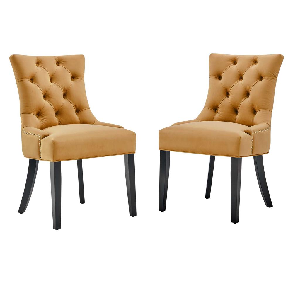 Regent Tufted Performance Velvet Dining Side Chairs - Set of 2. Picture 1