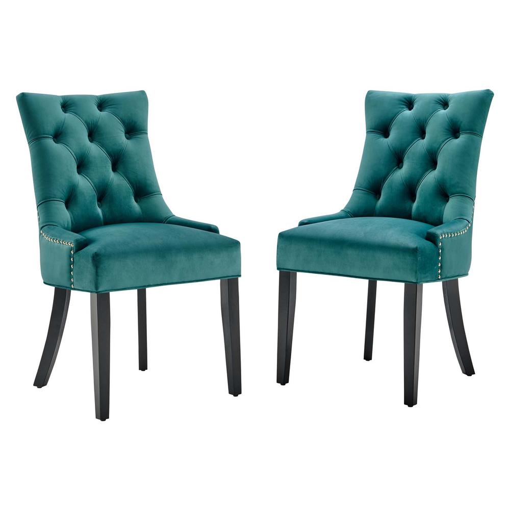 Regent Tufted Performance Velvet Dining Side Chairs - Set of 2. Picture 1