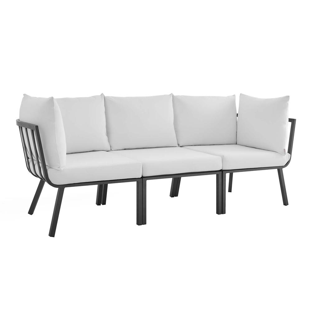 Riverside 3 Piece Outdoor Patio Aluminum Sectional Sofa Set. Picture 1