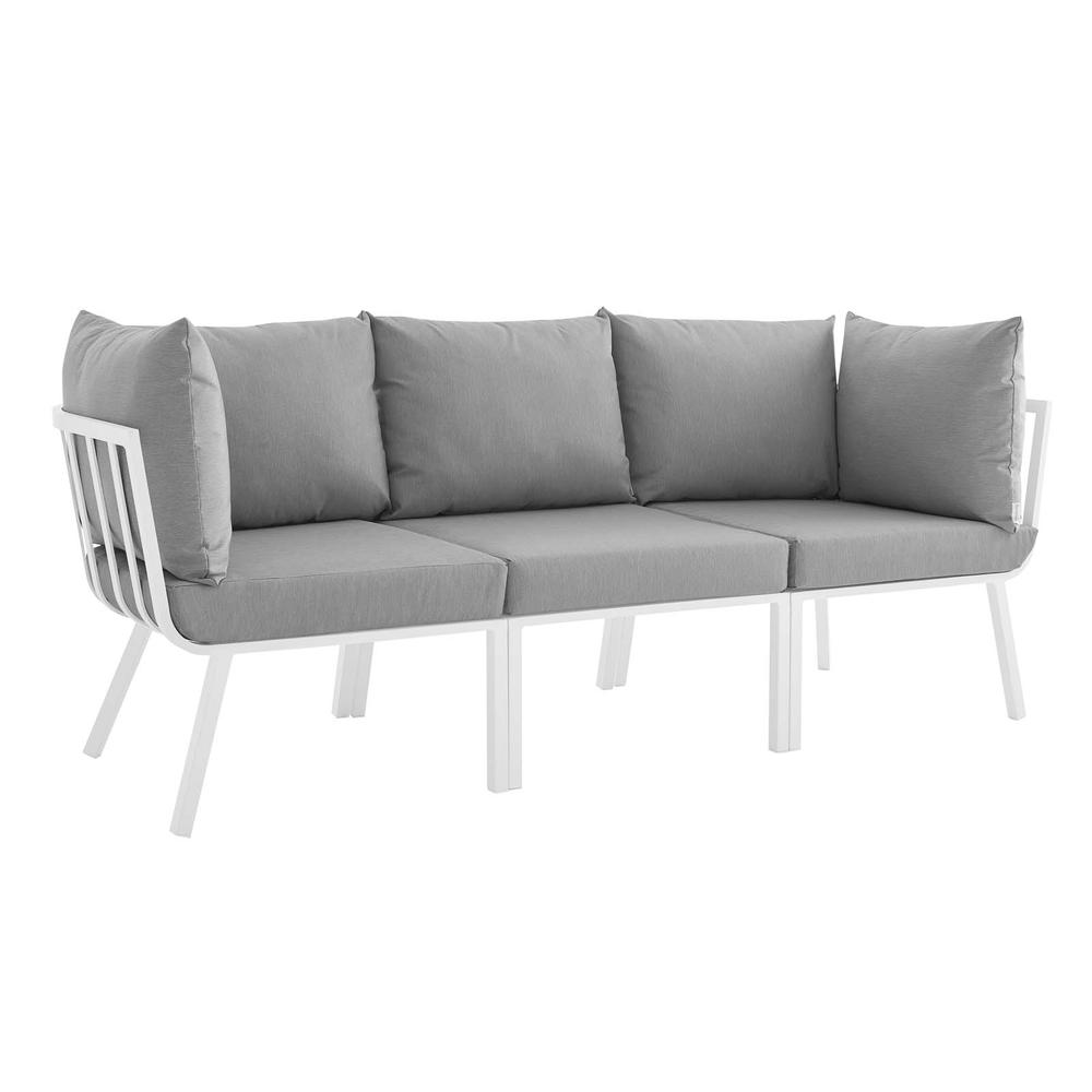 Riverside 3 Piece Outdoor Patio Aluminum Sectional Sofa Set. Picture 1