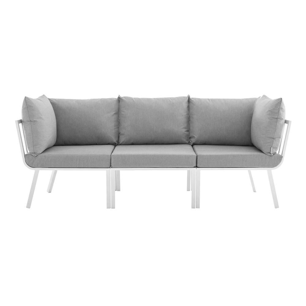 Riverside 3 Piece Outdoor Patio Aluminum Sectional Sofa Set. Picture 4