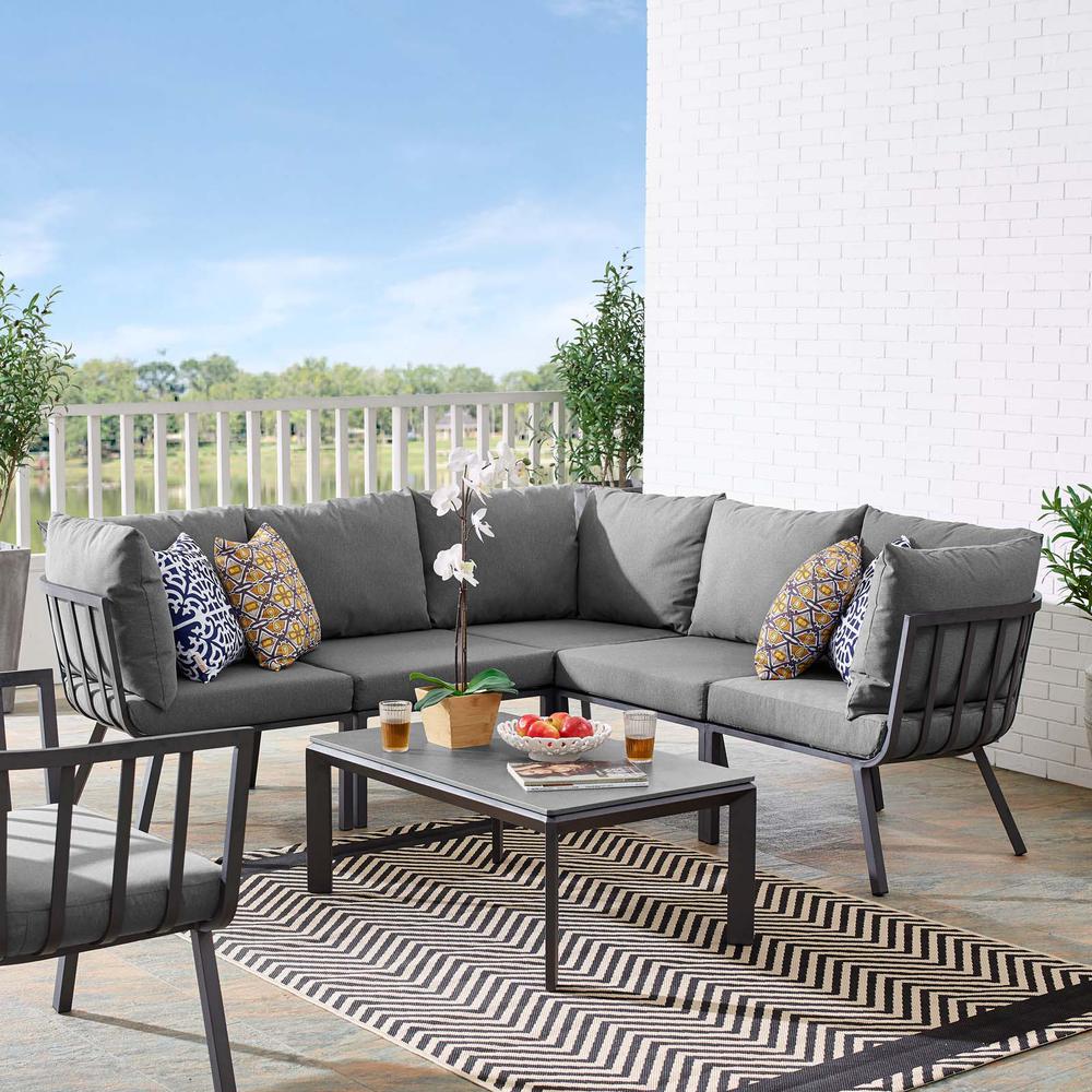 Riverside 6 Piece Outdoor Patio Aluminum Set. Picture 12