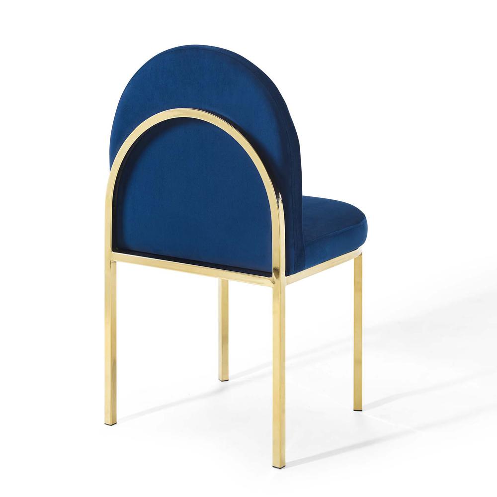 Isla Channel Tufted Performance Velvet Dining Side Chair - Gold Navy EEI-3802-GLD-NAV. Picture 4
