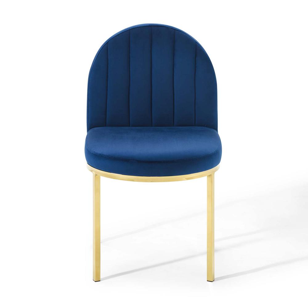Isla Channel Tufted Performance Velvet Dining Side Chair - Gold Navy EEI-3802-GLD-NAV. Picture 5