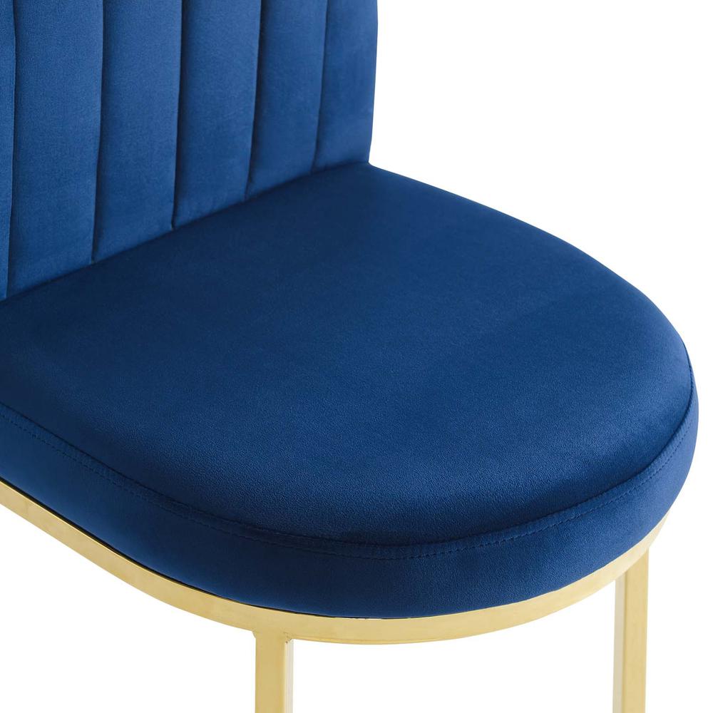 Isla Channel Tufted Performance Velvet Dining Side Chair - Gold Navy EEI-3802-GLD-NAV. Picture 6