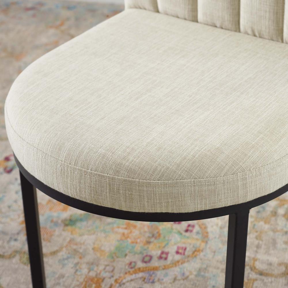 Isla Channel Tufted Upholstered Fabric Dining Side Chair. Picture 7