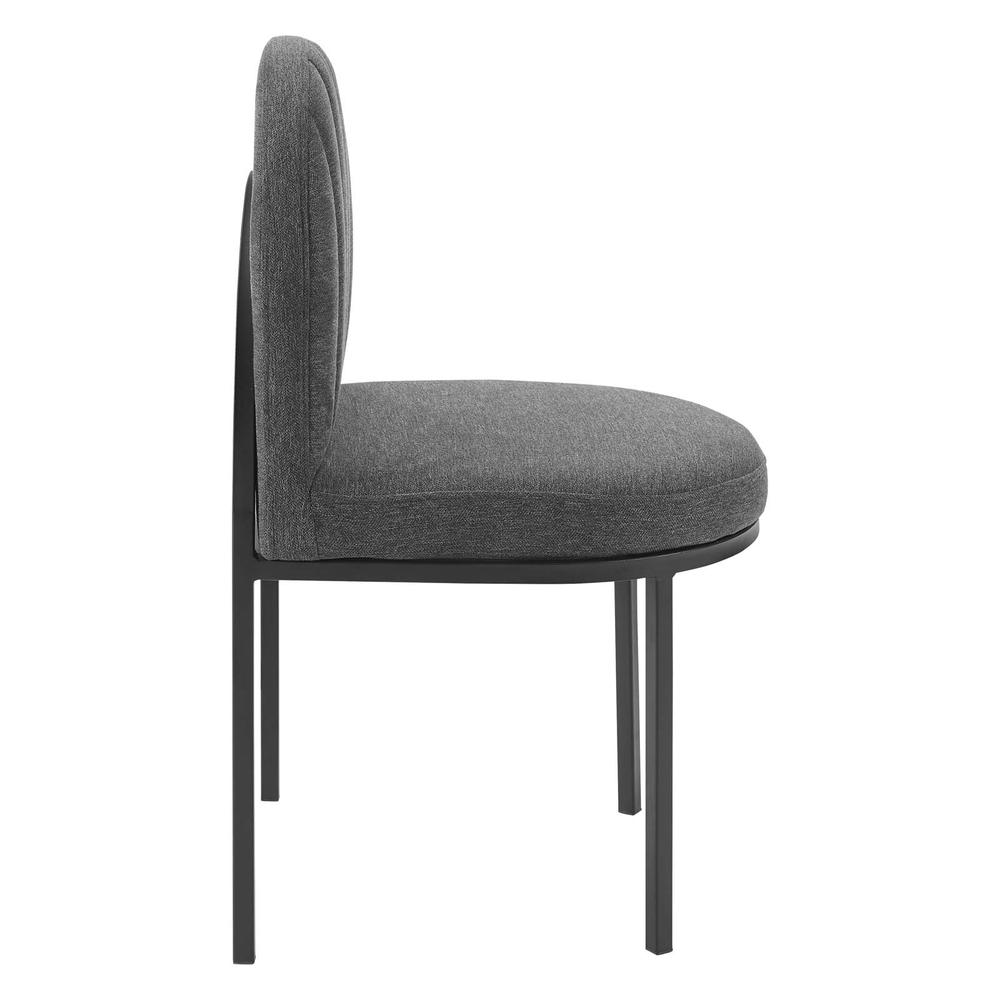 Isla Channel Tufted Upholstered Fabric Dining Side Chair. Picture 2