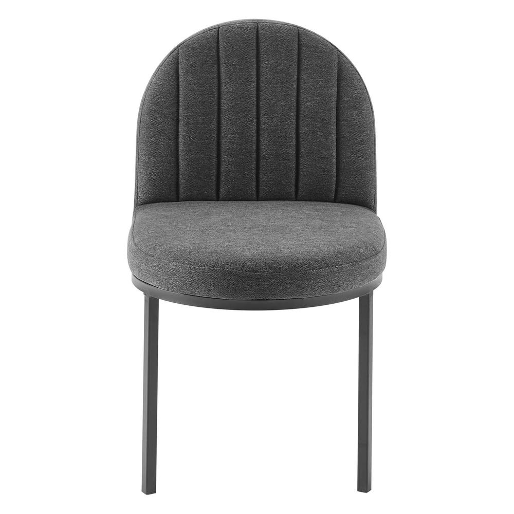Isla Channel Tufted Upholstered Fabric Dining Side Chair. Picture 4