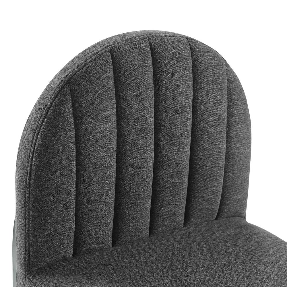 Isla Channel Tufted Upholstered Fabric Dining Side Chair. Picture 6